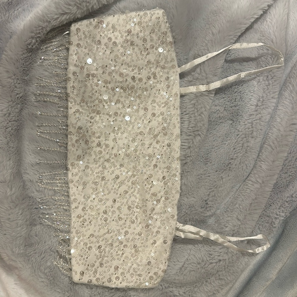 BNWT white sequin crop top